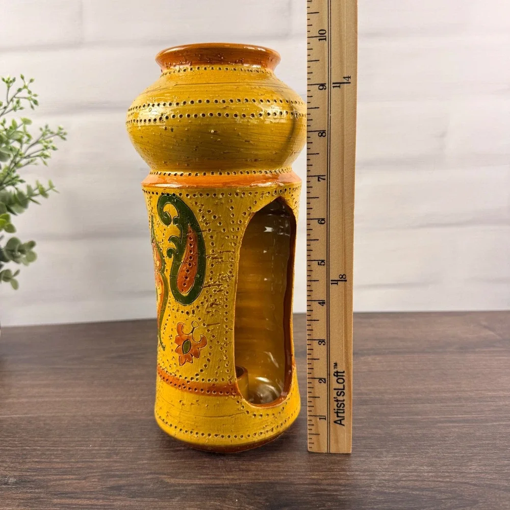Bitossi Liberty Candle Holder Yellow Italian Pottery Rosenthal Netter